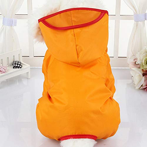 Ropa para Mascotas Perro Impermeable Gato para Perros con Capucha Productos del Perro de Perrito del Impermeable Chaqueta Impermeable, Rojo, M