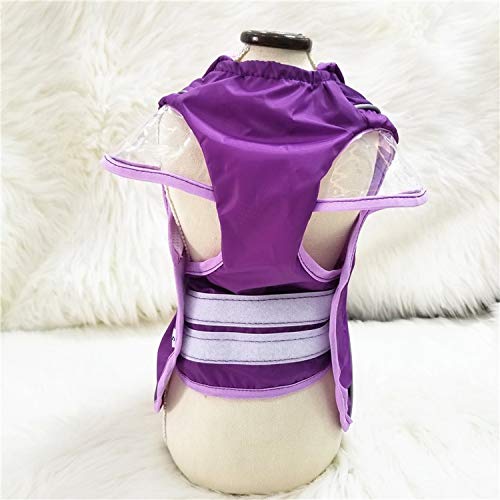 Ropa para Perros Impermeable del Impermeable de Doble Capa para los Trajes caniche Husky Oso Sombrero, Verde Claro, L