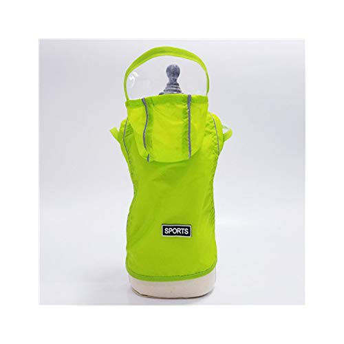 Ropa para Perros Impermeable del Impermeable de Doble Capa para los Trajes caniche Husky Oso Sombrero, Verde Claro, L