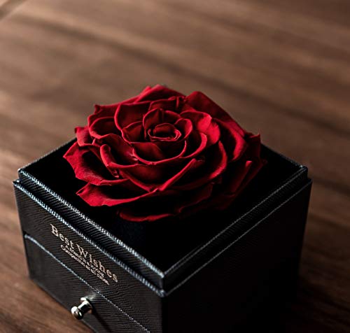 Rosa real preservada Eterna hecha a mano Rosa preservada con amor, rosa real eterna hecha a mano para el día de San Valentín Aniversario de bodas Día de la Madre Regalos románticos para ella