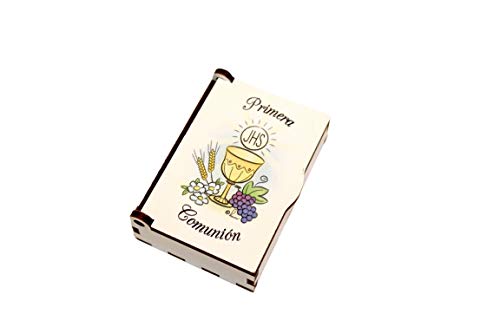 Rosario Primera Comunión | Rosario Tanto para niño como para niña | Presentación en Caja de Madera Resistente con Motivos sacramentales