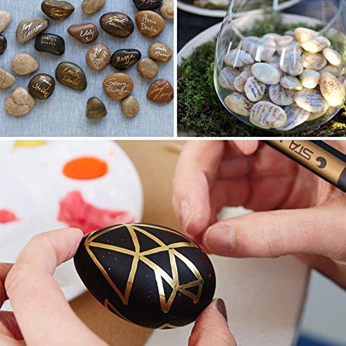 Rotuladores metálicos, Kaliwa Juego de 10 Colores Surtidos Rotuladores Permanente para Hacer Regalo de Cumpleaños, Tarjetas, Scrapbooking, Foto de Bricolaje, Album de piedra, Pintura de Roca Vidrio