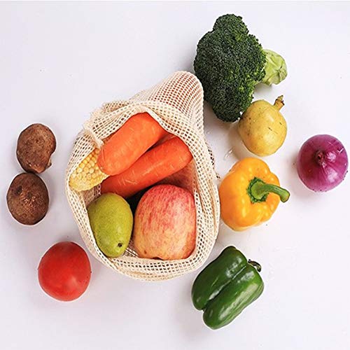 Rouku Paquete de algodón Bolsillo Supermercado Pan Fruta Verdura Arroz Bolso de Compras Bolso de Compras ecológico Bolsillo de algodón Paño Bolsillo
