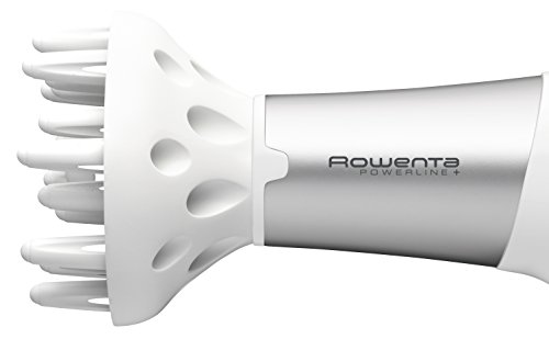 Rowenta CV5090F0 Powerline Plus - Secador de 2300 W potente, función Ionic, boquilla concentradora de aire y difusor, 2 velocidades y 3 temperaturas, botón de aire frío, Blanco y Plata