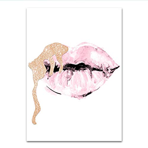 RuiChuangKeJi Impresiones para Paredes 3x40x60cm sin Marco Moda Mujer Cartel Botella de Perfume Pintura Peonía Flor Arte Labios Sexy Tacones Altos Imágenes Decoración para el hogar