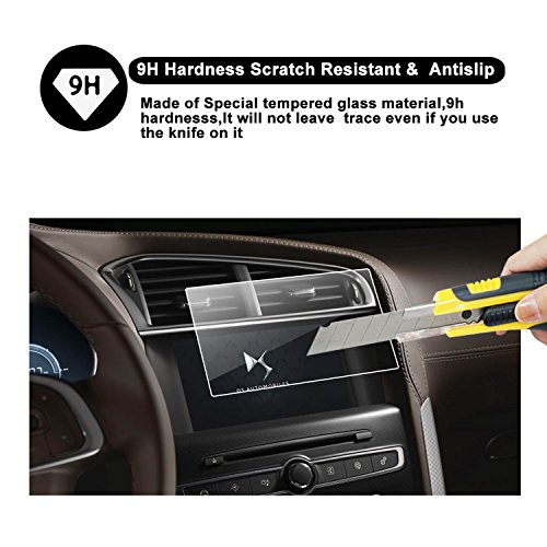 RUIYA Protector de pantalla de vidrio templado (2010-2017) Citroën DS3 MRN sistema de navegación,Crystal Clear HD Protector de pantalla-7 Pulgadas