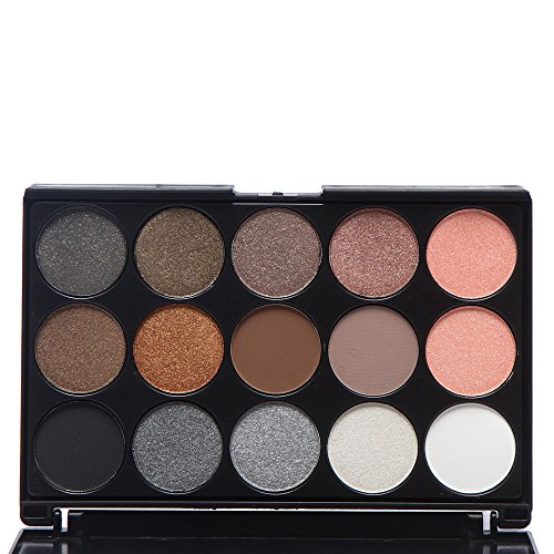 Ruwhere 15 Colores Sombra De Ojos Paleta de Maquillaje Cosmética - Perfecto para Sso Profesional y Diario