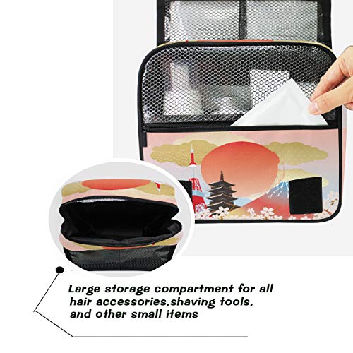 RXYY - Bolsa de aseo plegable para viajes, diseño de flores de Tokio, para baño y gimnasio, portátil, para mujeres y niñas