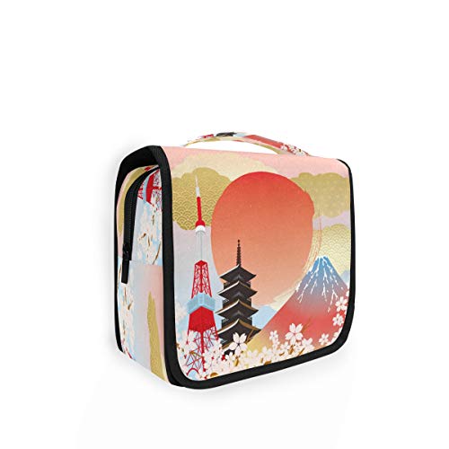 RXYY - Bolsa de aseo plegable para viajes, diseño de flores de Tokio, para baño y gimnasio, portátil, para mujeres y niñas