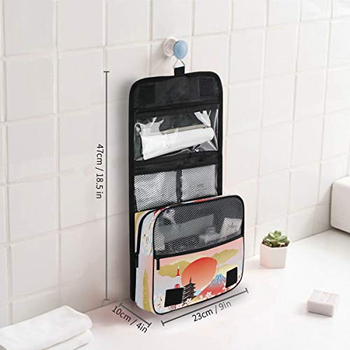 RXYY - Bolsa de aseo plegable para viajes, diseño de flores de Tokio, para baño y gimnasio, portátil, para mujeres y niñas