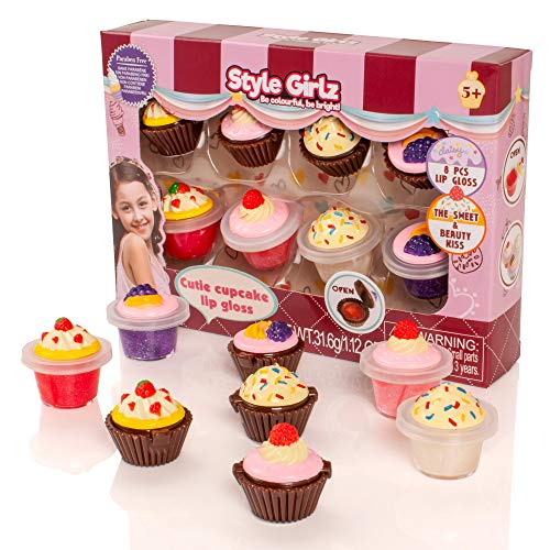 S & Li cosméticos Cutie Cupcake Juego de 8 Piezas Lipgloss