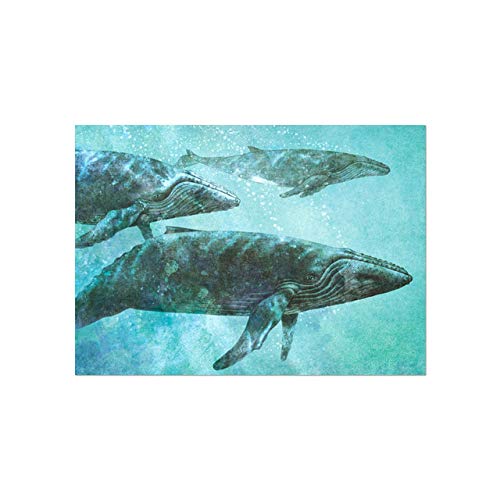 Sailing Sea Submarine Diver Whale Nordic Retro Poster and Print Wall Art Canvas Decoration Wall Picture A4 21X30cm