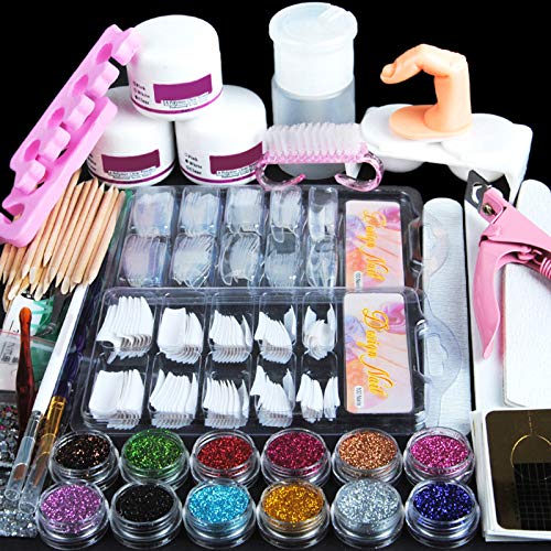 Saint-Acior Uñas Acrílicas y Uñas de Gel Accesorio para Manicura UV GEL Uñas Postizas Lima de Uñas DIY Uña Arte Herramiento para Nail Art Juego Completo Kit