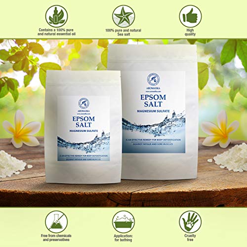 Sales de Baño 3kg - Sal de Epsom 3000g - 100% Pura & Natural - Fuente Concentrada de Magnesio - Relajación & Recuperación Muscular - Desintoxicación - Cuidado del Cuerpo - Cura - Mejor Buen Sueño