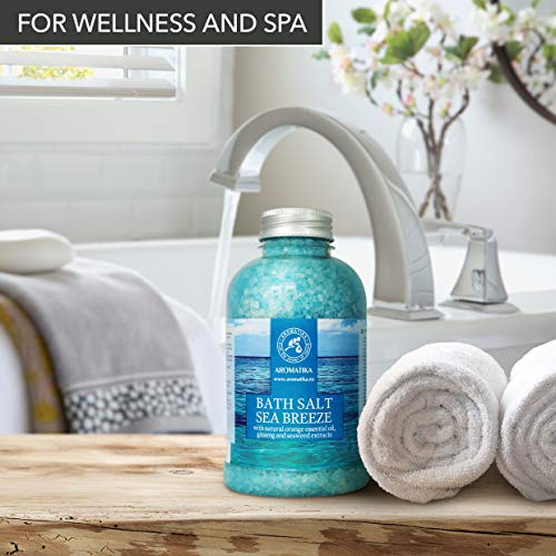 Sales Marinas de Baño 600g - con Aceite Esencial Natural de Naranja - Extractos de Ginseng y Algas