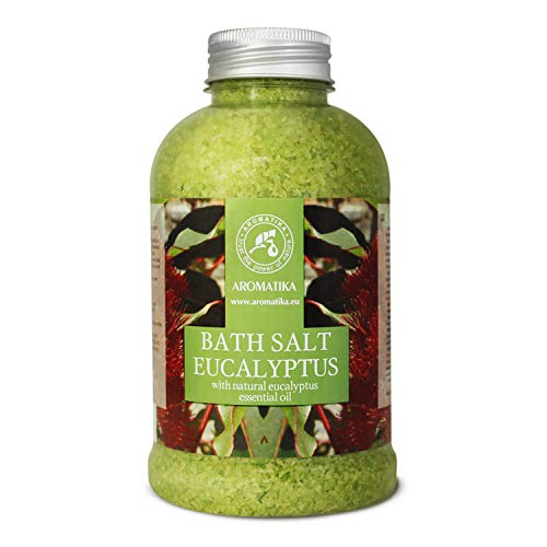 Sales Marinas de Baño con Eucalipto 600g - Sal Marina con Aceites Esenciales - Sales de Baño Poseen Propiedades Beneficiosas para Lograr un Buen Descanso - Cuidado Corporal - Baños de Relajación