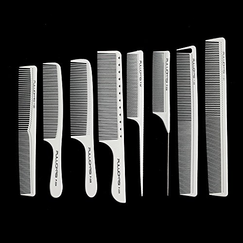 Salón blanco peine de peluquería profesional resistente al calor antiestático conjunto de peine para el cabello de 8 sets Peluquería corte de peinado preferido