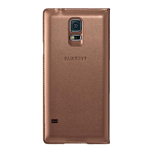 Samsung EF-WG900GOLD - Funda con Tapa de Estilo Libro para Galaxy S5 (de plástico, con función S-View), Color Dorado