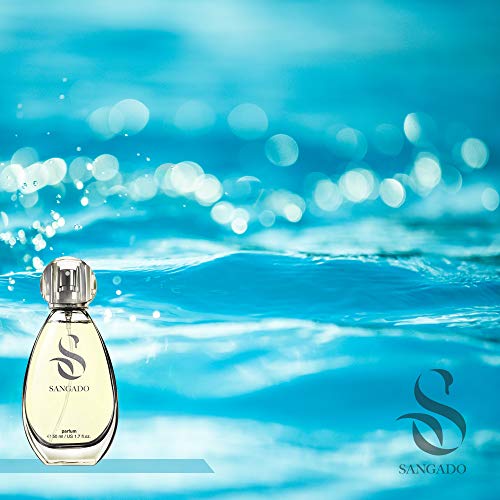 SANGADO Brisa Mediterránea Perfume para Mujeres, Larga Duración de 8-10 horas, Olor Lujoso, Floral Frutal, Francesas Finas, Extra Concentrado (Parfum), Spray de 50 ml, Un Gran Regalo Para Mujeres