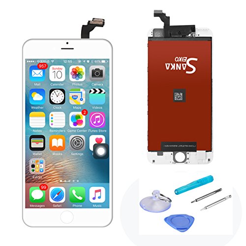 SANKA Pantalla Táctil LCD Reemplazo de Pantalla para iphone 6 Plus con Herramientas,Color Blanco