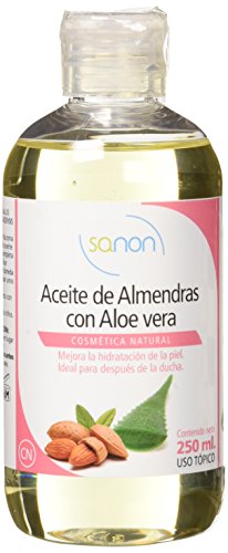 Sanon Cosmética Natural, Aceite de Almendras con Aloe Vera, 250 ml