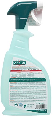 Sanytol Spray Limpiador Desinfectante Multiusos, Todas las Superficies - 750 ml