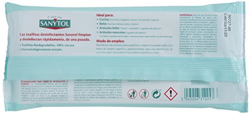 Sanytol - Toallitas desinfectantes Multisuperficies - 24 unidades, Pack de 3