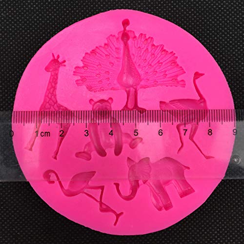 Sartenes de respaldo envío gratis pavo real flamenco jirafa oso elefante avestruz herramientas de decoración de pasteles de chocolate DIY Fondant molde de silicona T0387-