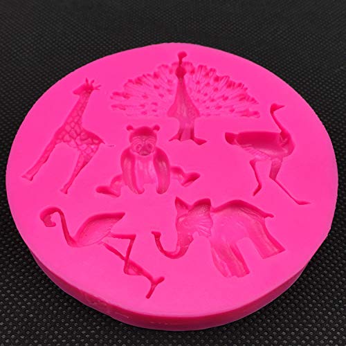 Sartenes de respaldo envío gratis pavo real flamenco jirafa oso elefante avestruz herramientas de decoración de pasteles de chocolate DIY Fondant molde de silicona T0387-