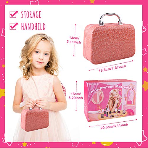 Satkago Maletin Maquillaj Niñas,Maquillaje Niñas,Regalo de Princesa para Niñas en Fiesta,Cumpleaños,Navidad
