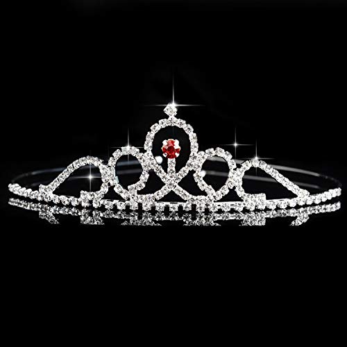 SATOSHI DUNDiadema de princesa con corona para novia, accesorios para el pelo, para niñas, adornos de boda, novia, accesorio para el pelo, platino, (Platinum plated),