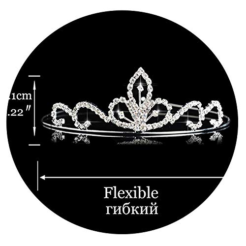 SATOSHI DUNDiadema de princesa con corona para novia, accesorios para el pelo, para niñas, adornos de boda, novia, accesorio para el pelo, platino, (Platinum plated),