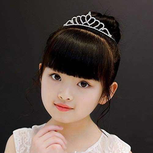 SATOSHI DUNDiadema de princesa con corona para novia, accesorios para el pelo, para niñas, adornos de boda, novia, accesorio para el pelo, platino, (Platinum plated),