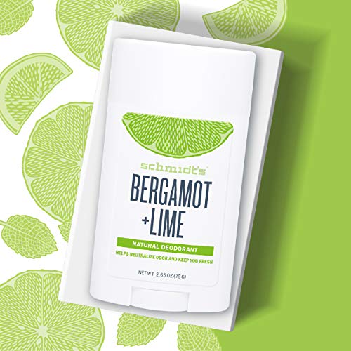 Schmidt's Natural Stick - Desodorante con bergamota y limón verde, Certificado Vegan y aluminio sin sal, eficaz 24h, 1 unidad