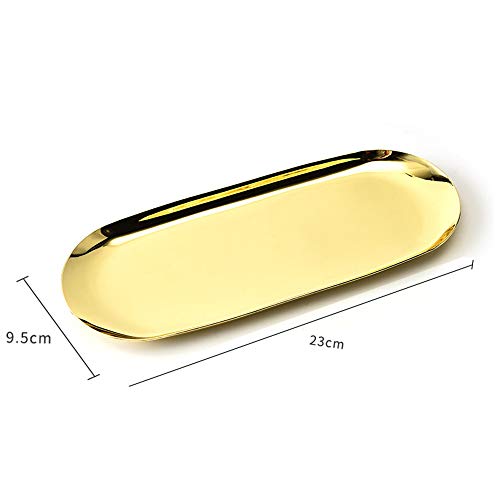 Schneespitze Bandejas Metal Acero Inoxidable Bandeja de Almacenamiento Oval Oro Joyería Almacenamiento para Cosméticos Te de la Tarde Plato de Fruta