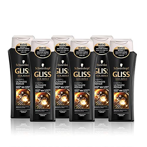 Schwarzkopf Gliss Champú Ultimate Repair, para Cabellos Muy Dañados - 6 x 250 ml