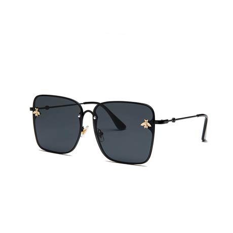 SDFS - Gafas de sol cuadradas de gran tamaño para hombre y mujer, color gris ahumado