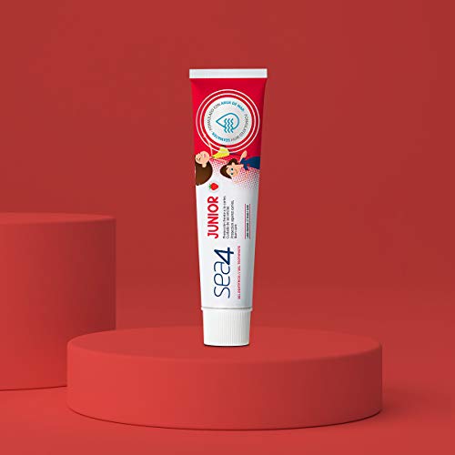 Sea4 Pasta Dentífrica Junior Uso Diario, Protección Frente a Caries, Cuidado de Encías, Formulado con Agua de Mar, Sabor Fresa, 75ml