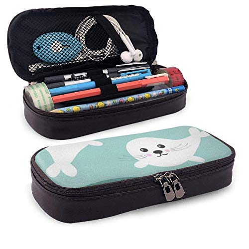 Seal Pup Pencil Pen Case Zipper Bag Stationery Pouch Holder Box Organizador para Middle High School Office College