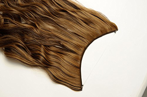 Secret Wire in Hair Extensiones de cabello con hilo invisible Ondulado Extensiones de cabello de un solo cabello 3/4 Cabeza completa Marron oscuro & café marrón