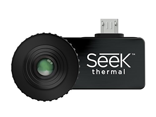 Seek Thermal Compact Cámara de imagen térmica con conector USB y carcasa hermética protectora para dispositivos Android - Negro