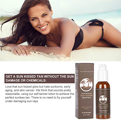 Self Tanner Longlasting Loción bronceadora sin sol hidratante Ingredientes naturales Sin sol Tanner para el cuerpo y la cara