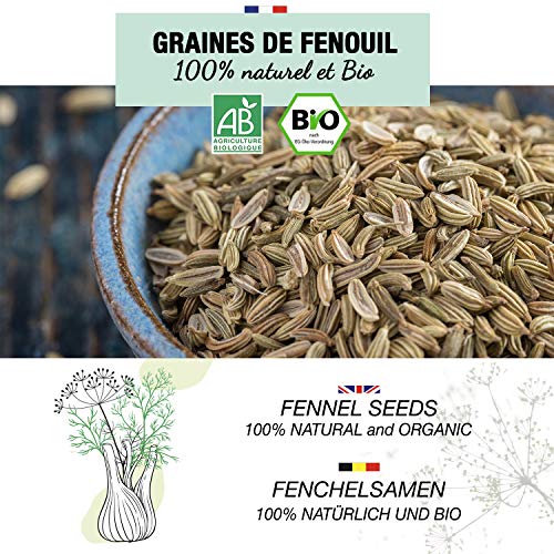 SEMILLAS DE HINOJO ECOLÓGICAS 200G | Te de hinojo para lactancia con bebé, digestiva | HINOJO INFUSION ecológica para té a granel