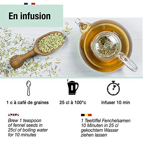 SEMILLAS DE HINOJO ECOLÓGICAS 200G | Te de hinojo para lactancia con bebé, digestiva | HINOJO INFUSION ecológica para té a granel