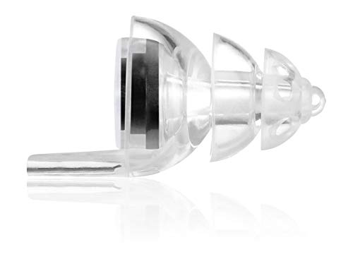 Senner MotoPro tapones transparentes para oídos (SNR 18dB) con soporte de aluminio, para un uso prolongado y repetitivo, con filtro de color negro/transparente