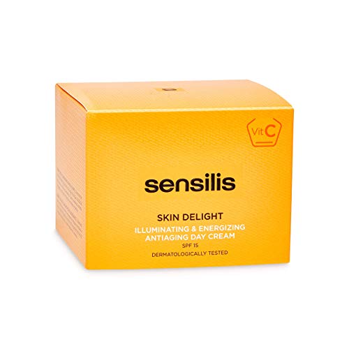Sensilis Skin Delight - Crema de Día Antiedad Iluminadora y Energizante con SPF15, Vitamina C y Bayas de Goji - 50ml