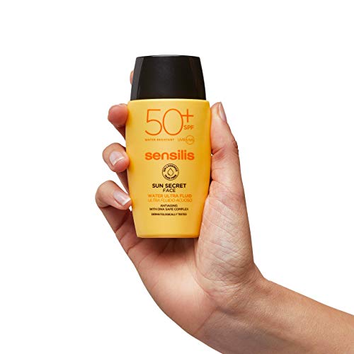 Sensilis Sun Secret - Crema Facial Ultraligera con Protección Solar SPF50+, Resistente al Agua - 40 ml