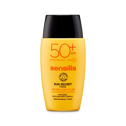 Sensilis Sun Secret - Crema Facial Ultraligera con Protección Solar SPF50+, Resistente al Agua - 40 ml