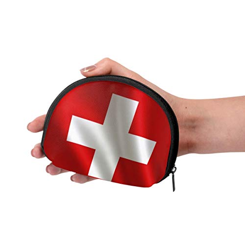 Serie de la Bandera de Suiza Banderas World Countryswiss Signos Símbolos Mujeres Niñas Shell Cosmético Maquillaje Bolsa de Almacenamiento Compras al Aire Libre Monedas Monedero Organizador