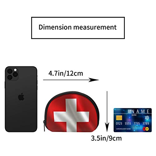 Serie de la Bandera de Suiza Banderas World Countryswiss Signos Símbolos Mujeres Niñas Shell Cosmético Maquillaje Bolsa de Almacenamiento Compras al Aire Libre Monedas Monedero Organizador